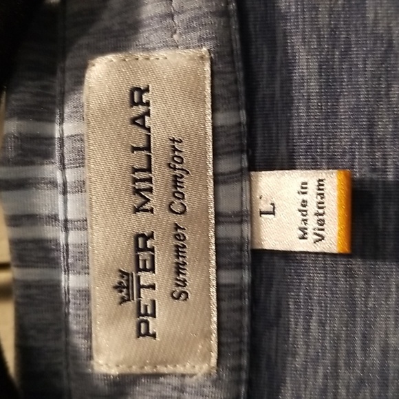 Peter Millar Summer Comfort blue golf polo, size large - Picture 7 of 10